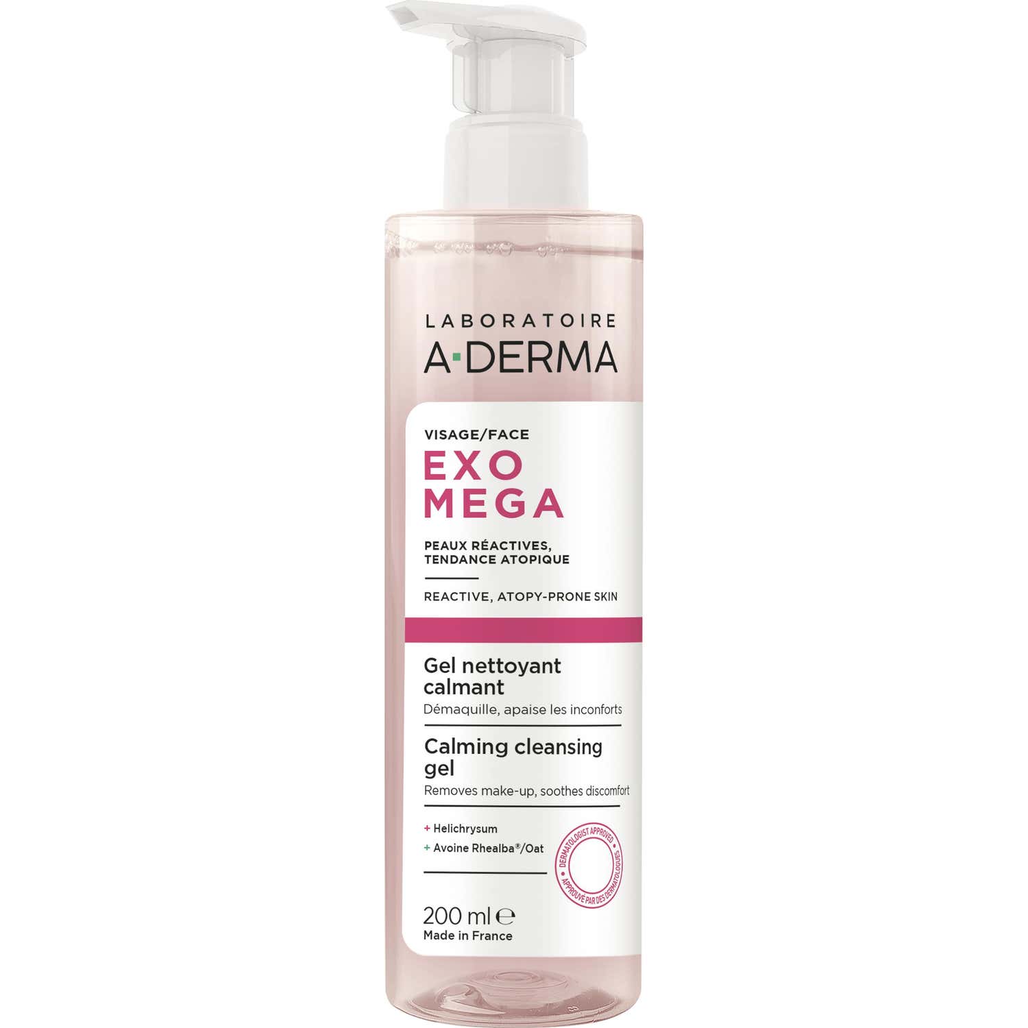 A-Derma Exomega Gel Limpiador Facial Calmante 200 Ml