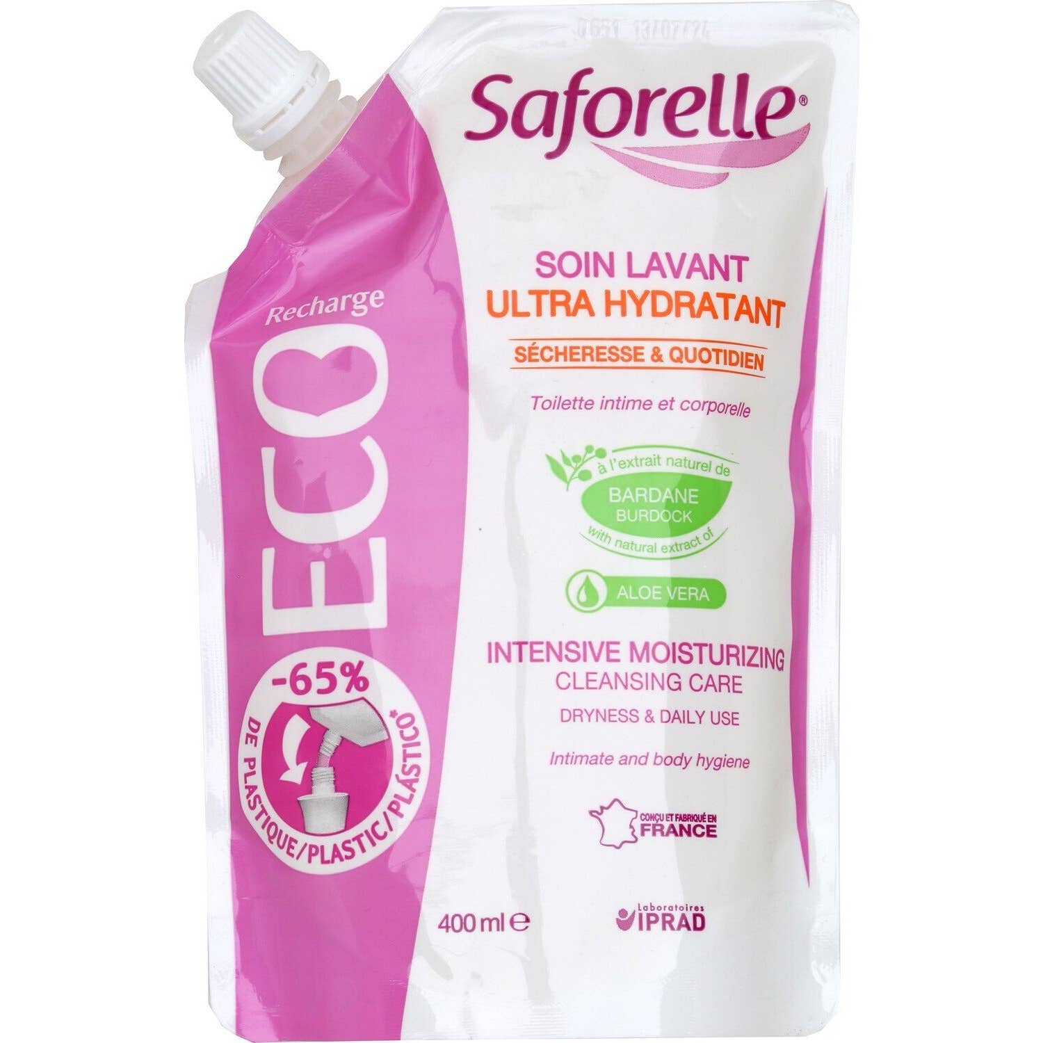 Saforelle lavado y aclarado utra recambio hidratante 400ml