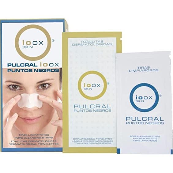 ioox® Pulcral Puntos Negros 6 tiras + 6 toallitas
