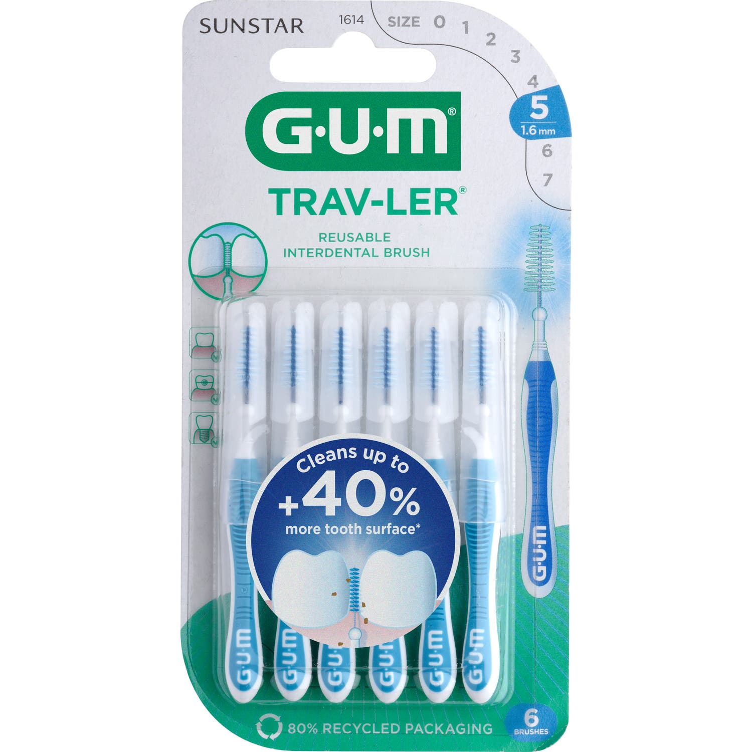 GUM Trav-Ler Cepillo Interdental 1.6mm 6uds