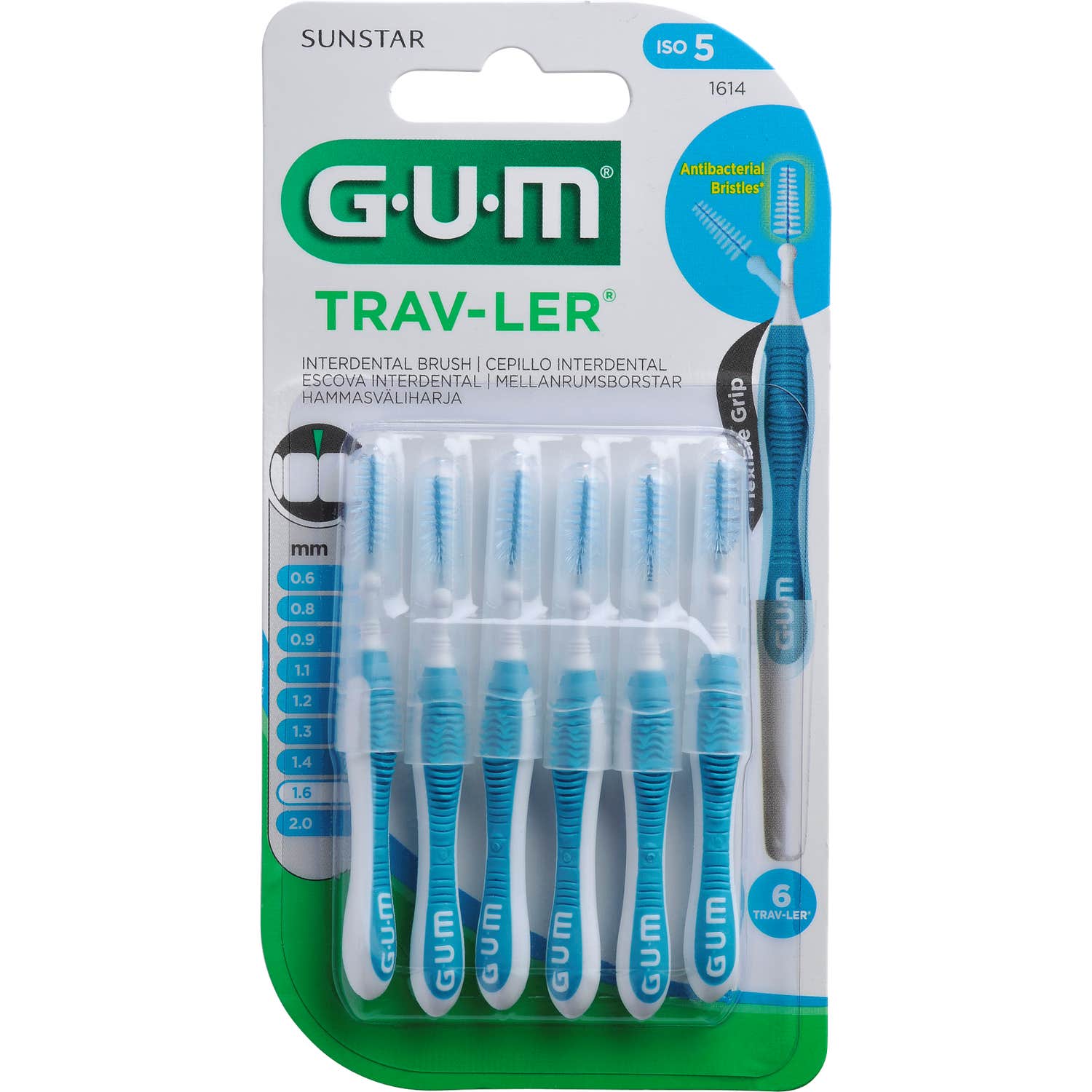GUM Trav-Ler Cepillo Interdental 1.6mm 6uds