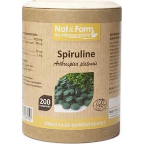 Nat & Form Spirulina Orgánica Vegana Tonus 200 caps