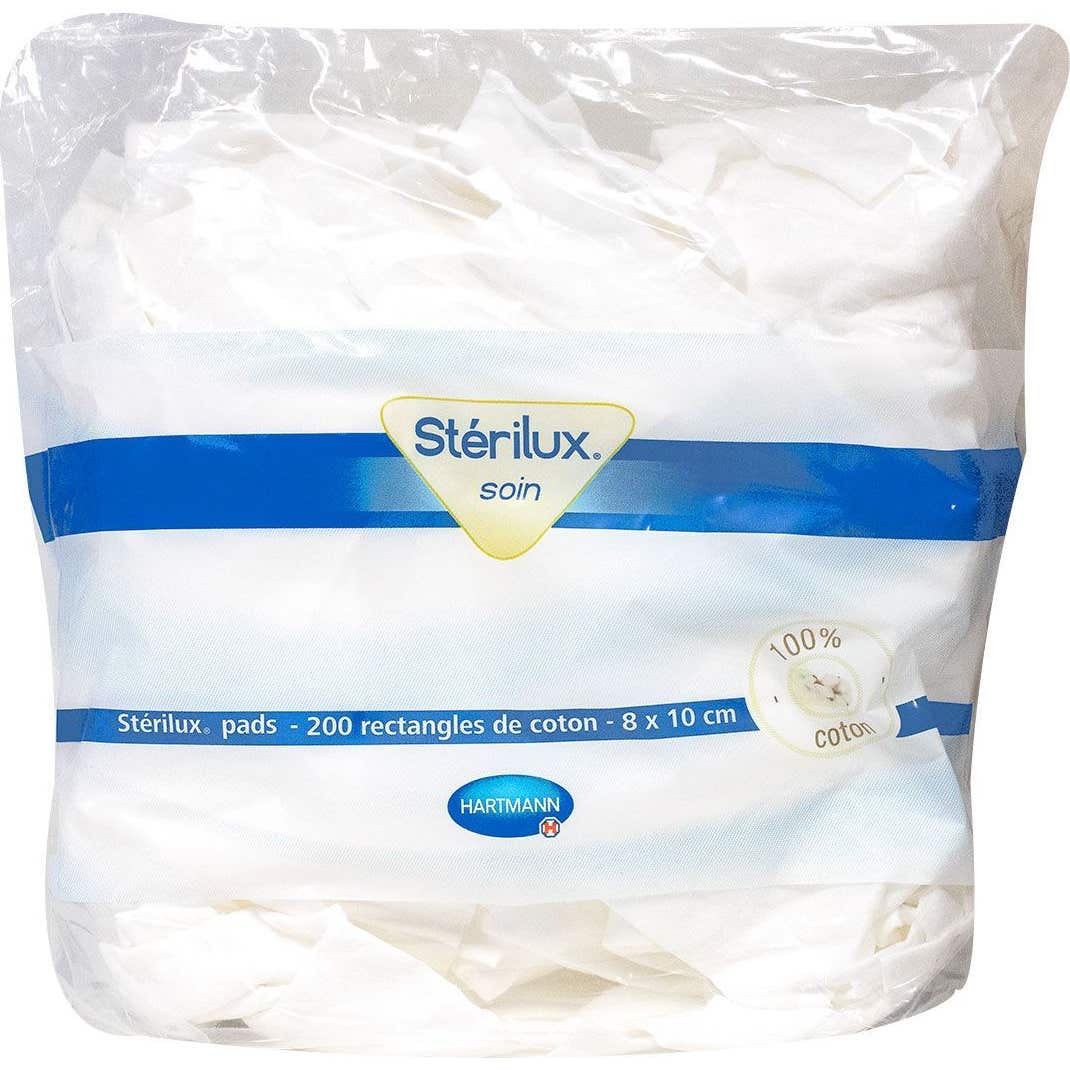 Sterilux Almohadillas Rectángulos de Algodón 8x10cm 200uds