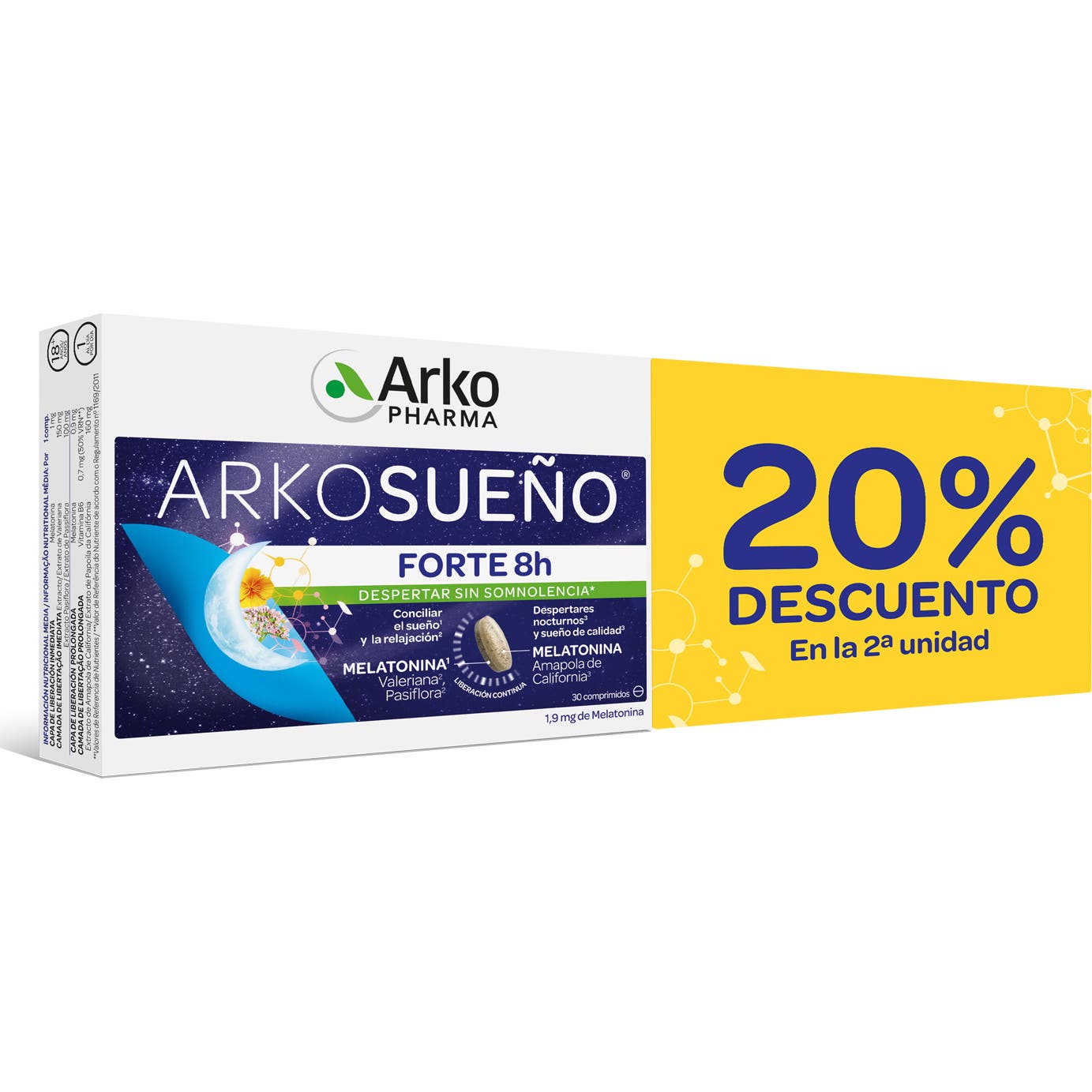 Arkopharma Arkosueño Forte 8H 2x30comp