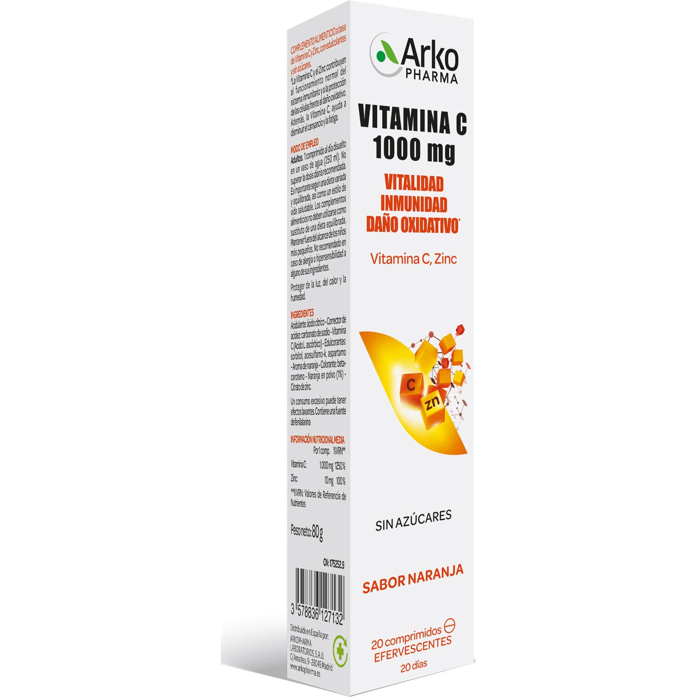 Arkopharma Vitamina C 1000mg Efervescente 20comp