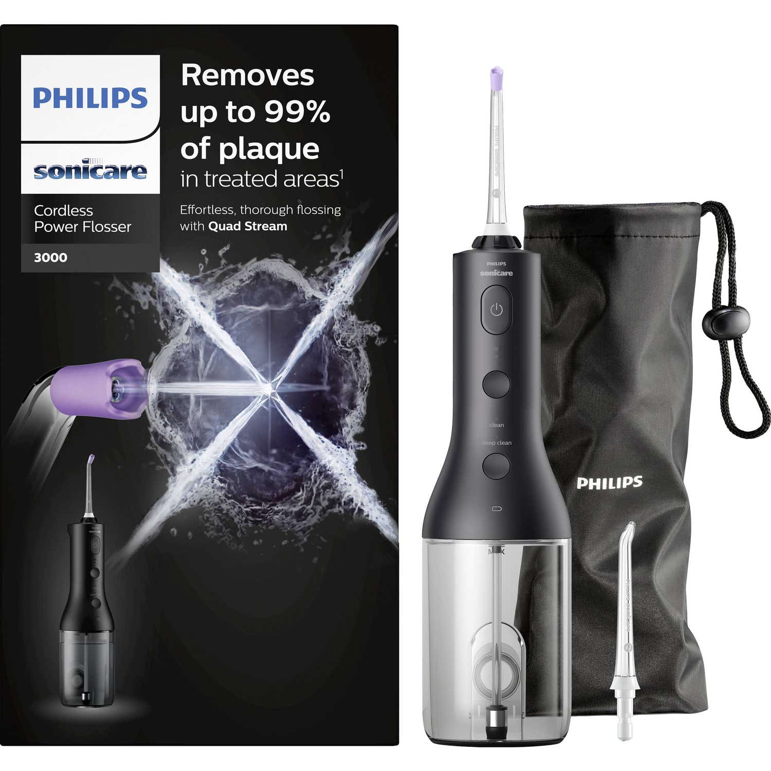 Philips Jet Irrigador Power Flosser Cordless Negro 1ud