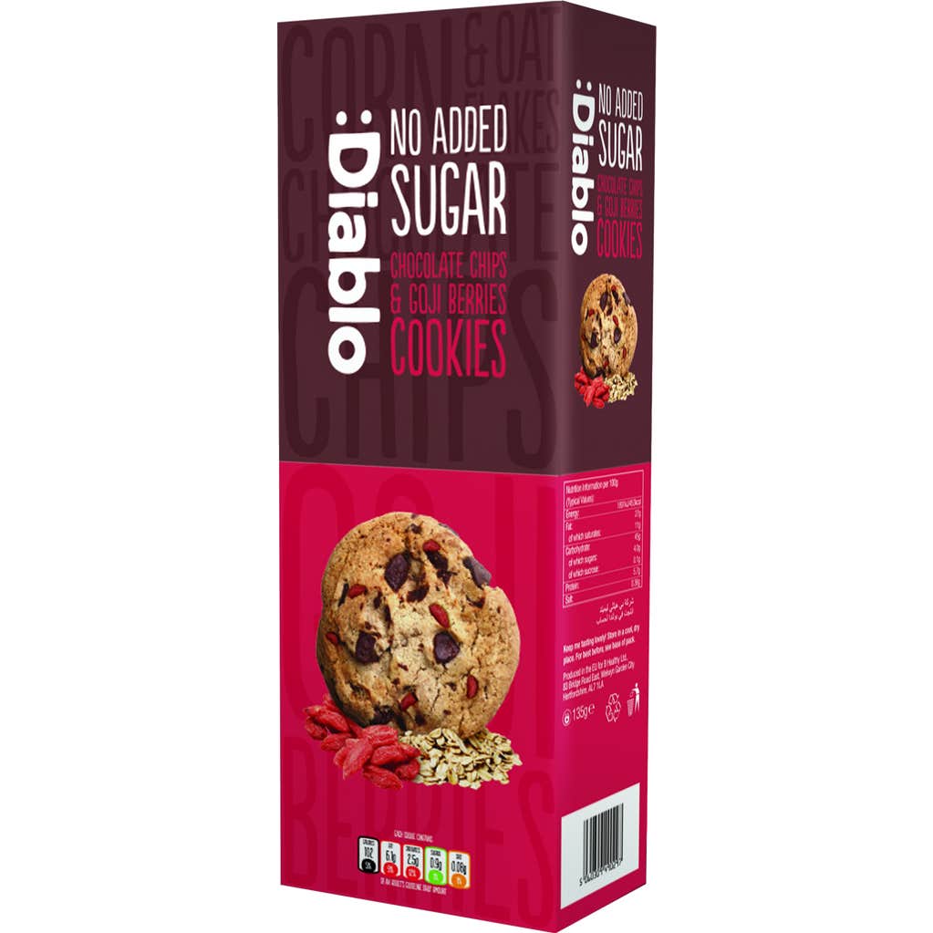 :Diablo Cookies con Pepitas de Chocolate y Arándanos Rojos 135g