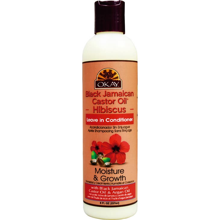 Okay Aceite de Ricino Negro de Jamaica Acondicionador Sin Aclarado de Hibisco, 237ml