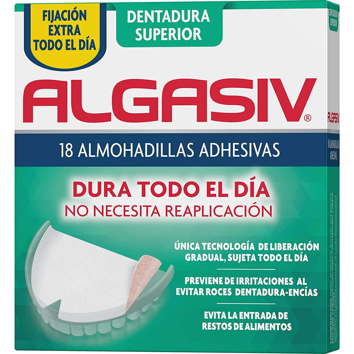 Algasiv Almohadillas Adhesivas para Prótesis Superior 18uds
