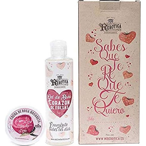Mi rebotica Pack gel de baño aroma fresas 200 ml + crema rosa mosqueta 50 ml