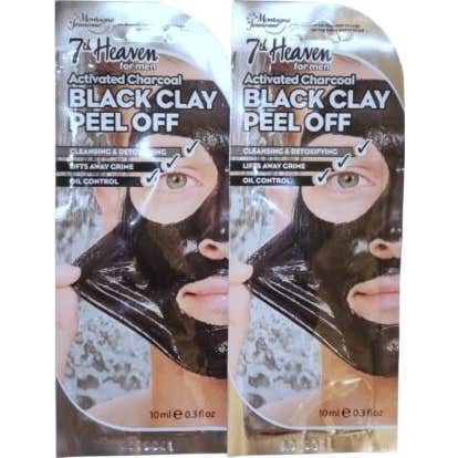 7 Th Heaven Men Black Clay Peel Off Mask 10 ml