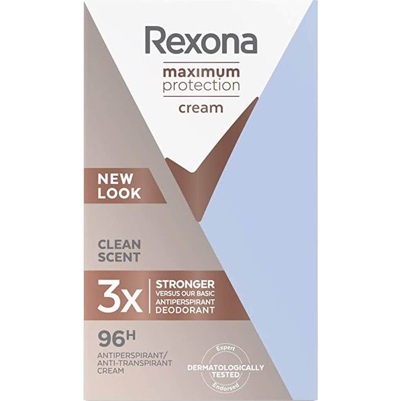 Rexona Maximum Protection Clean Scent Antitranspirante En Crema Contra El Exceso De Sudor 45 Ml - Imagen 3