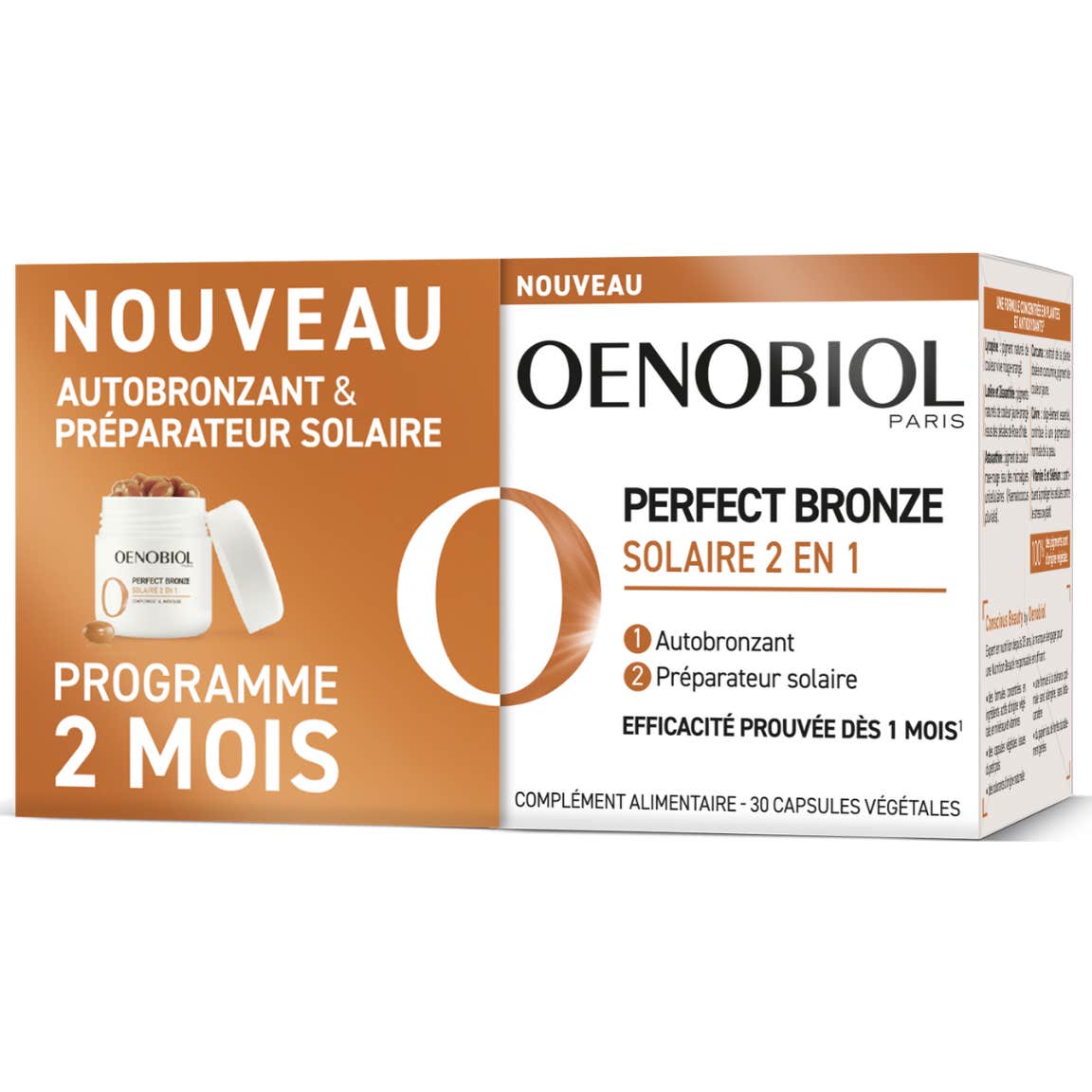 Oenobiol Perfect Bronze Solaire 2 En 1 2x30 Capsules Végétales