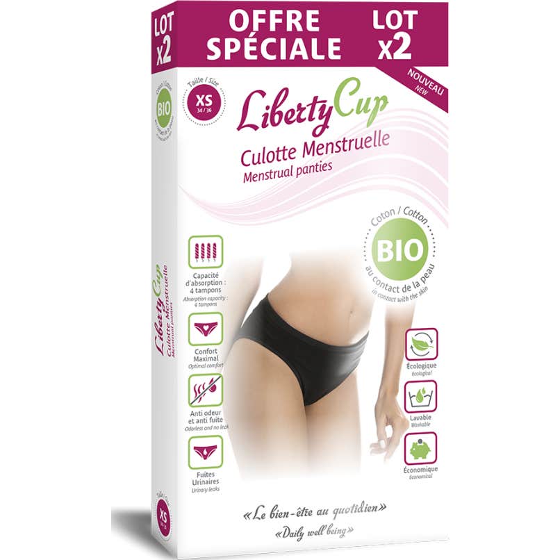 Liberty Cup Slip Menstrual Negro T S M 2uds