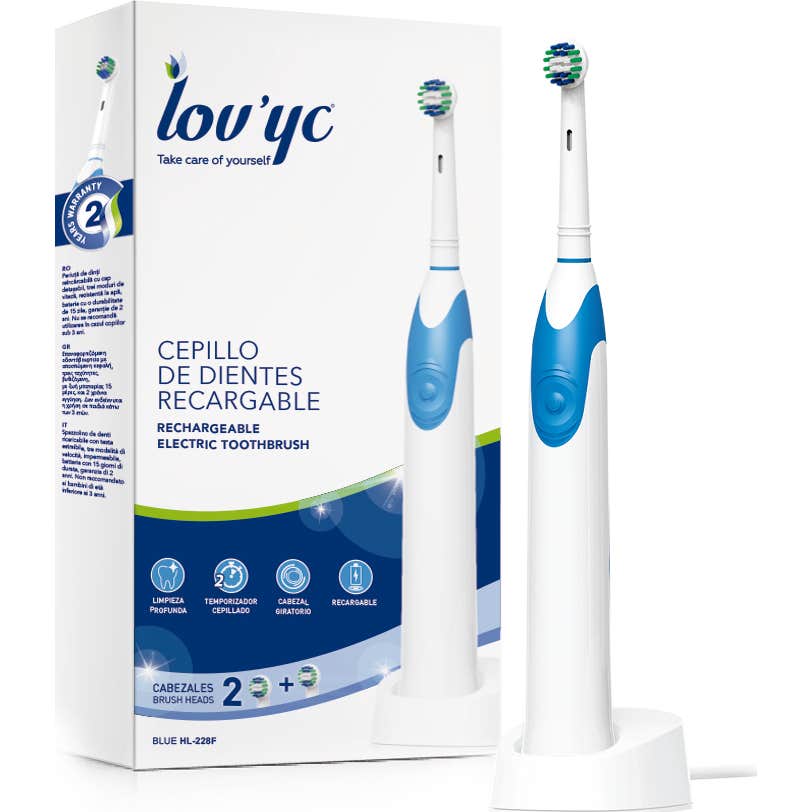 Lovyc Set Cepillo de Dientes Eléctrico Recargable + Cabezales 1 ud