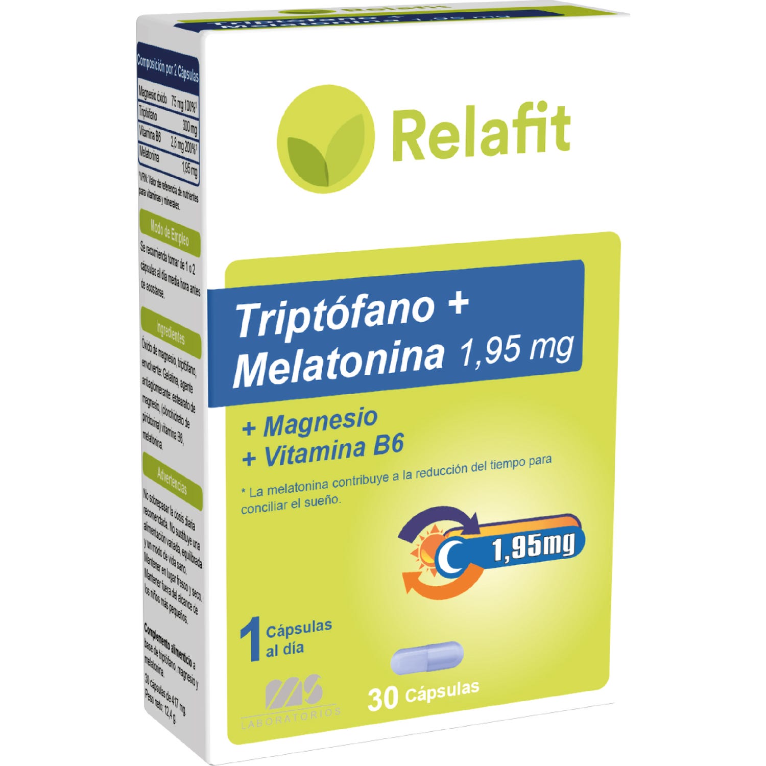 Relafit Triptófano + Melatonina 1,95 Mg 30 cápsulas