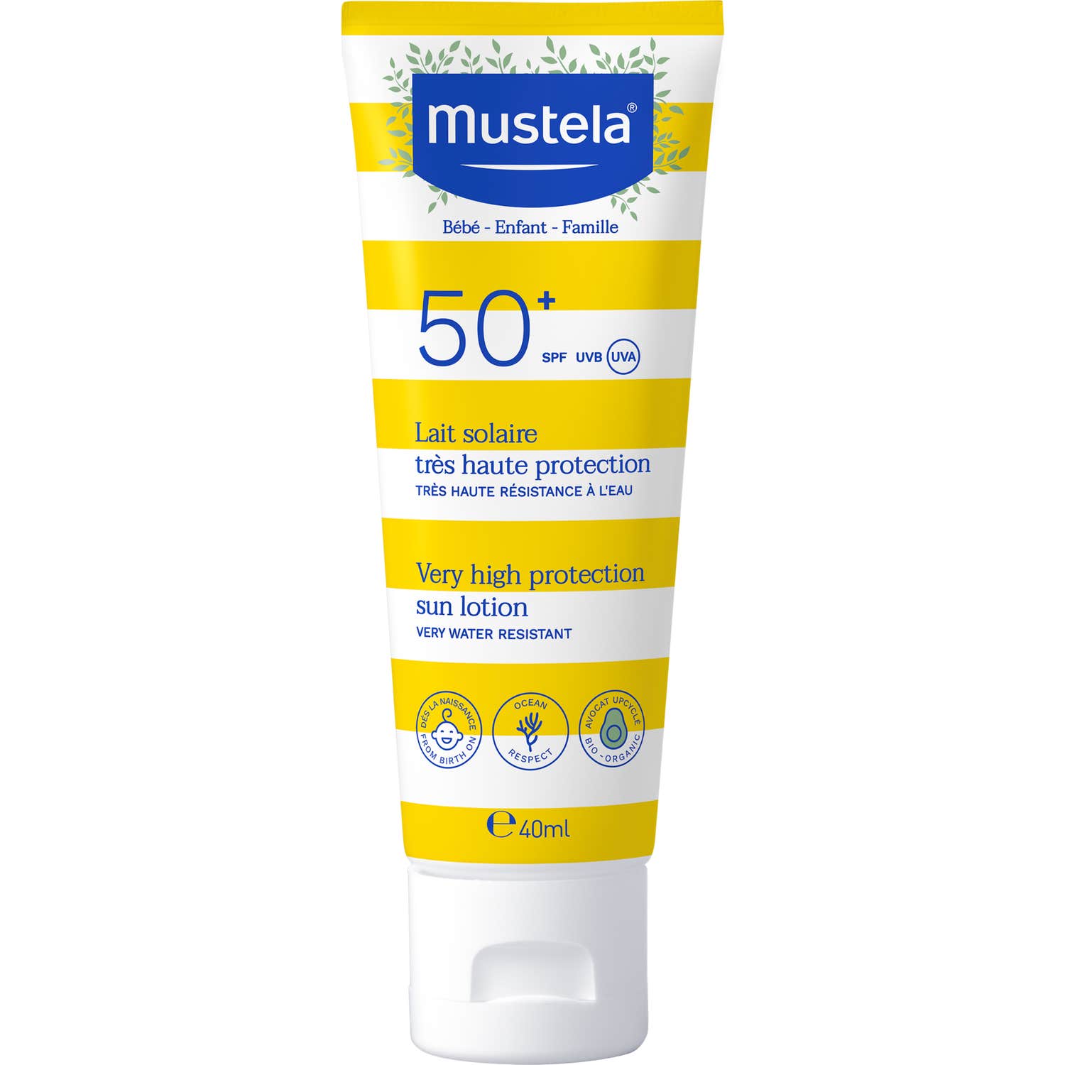 Mustela Leche Solar Facial Muy Alta Protección SPF50+ 40ml