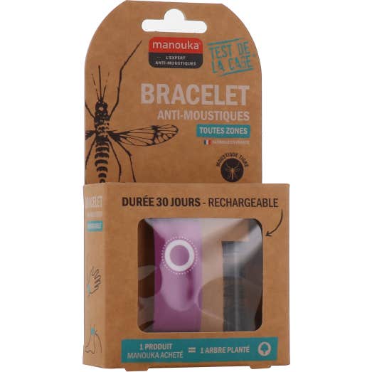 Manouka Pulsera Repelente de Mosquitos Adulto Morado 1 ud