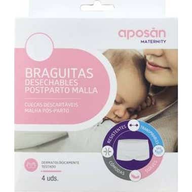 Aposán Braguitas Desechables Postparto Malla Talla L 4uds
