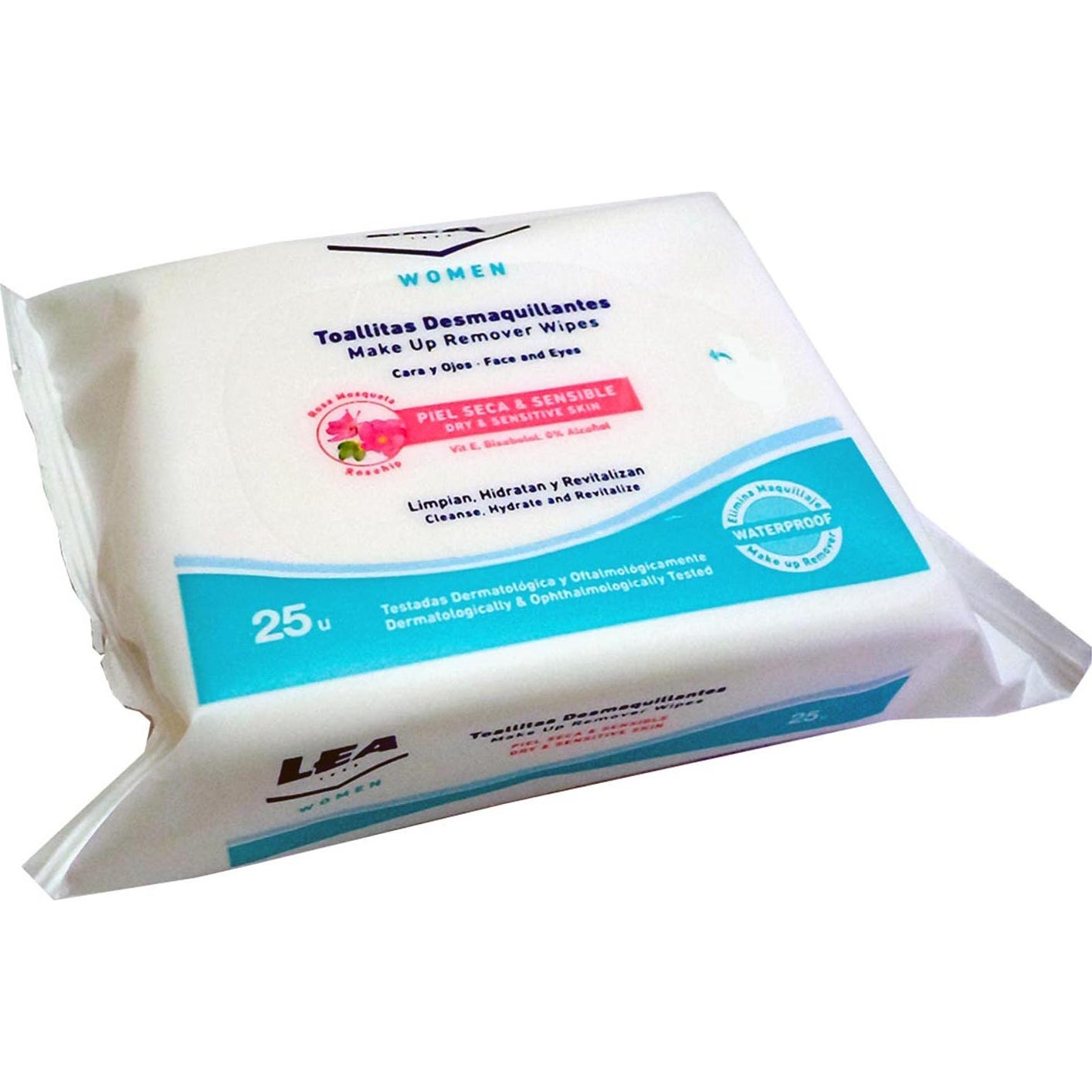 Removedor de maquiagem de mulheres de Lea limpa pacote de Rosa Mosqueta 25u
