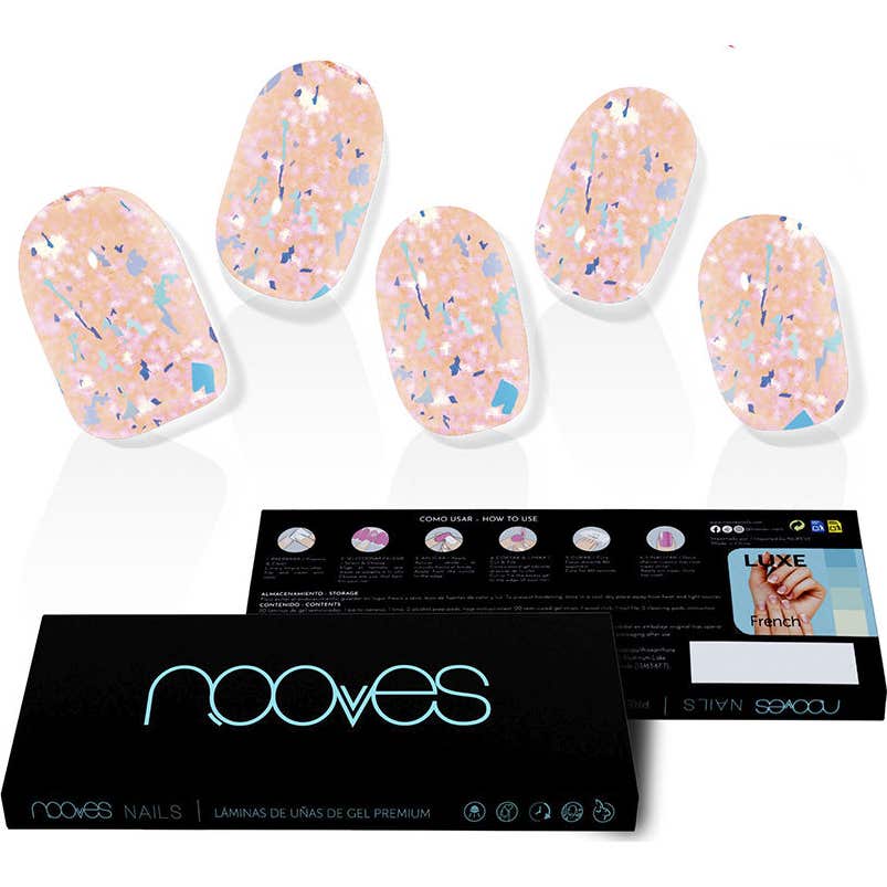 Nooves Peach Galettes Premium Luxe Lámina Uñas Metallic 20uds