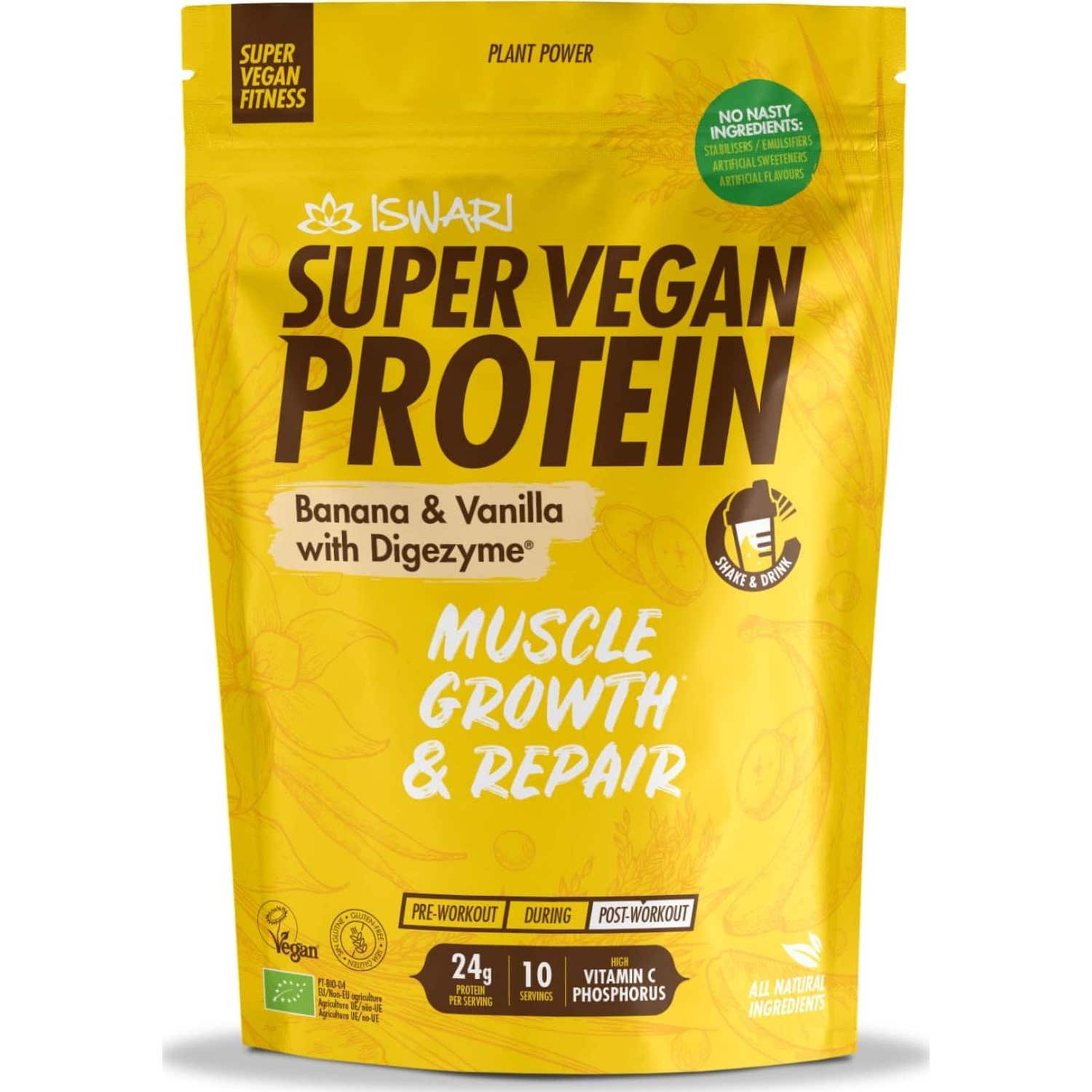 Iswari Super Vegan Fitness Proteína Banana Vainilla 350g | Natural Doctor
