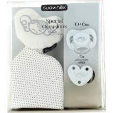 Suavinex Pack Special Occasions Chupete Látex 0-6m + Sujetachupetes Love + Doudou