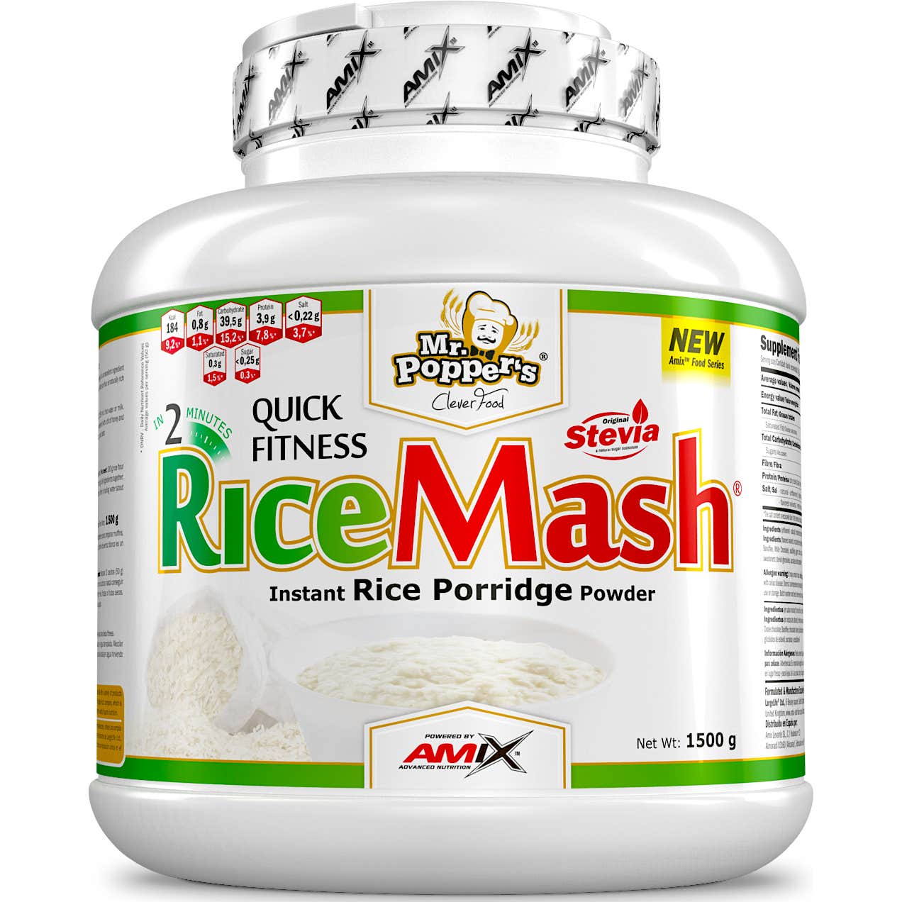 'Amix Mr Popper''s RiceMash Harina de Arroz Crema de Cacahuete 1,5kg'