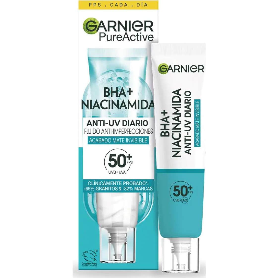 Garnier Pure Active BHA + Niacinamida Spf50+ 40ml