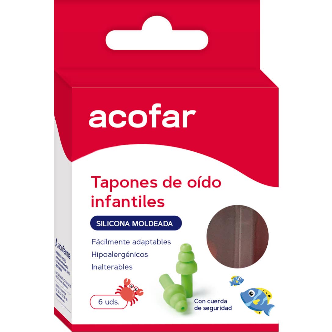 Acofar Tapones Oídos Silicona Moldeada Infantiles 6uds