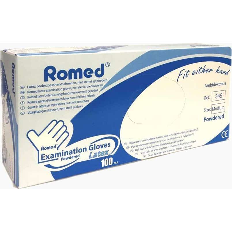 Romed Luvas Látex M 100 Unidades