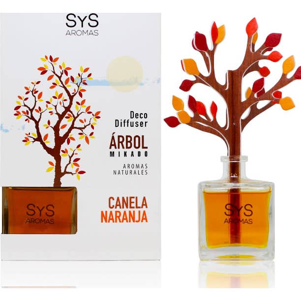 SYS Ambientador Difusor Árbol Canela Naranja 90 ml