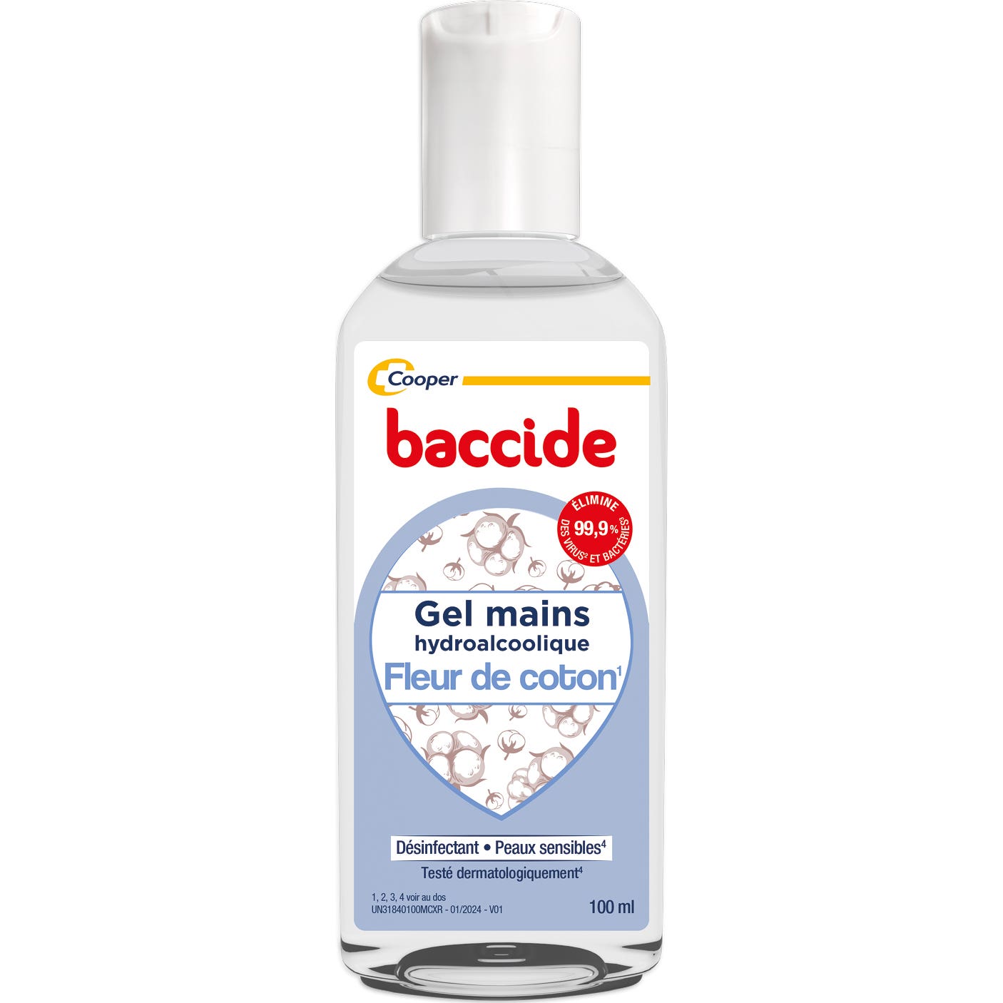 Baccide Gel Mains Désinfectant Fleur de Cotton 100ml
