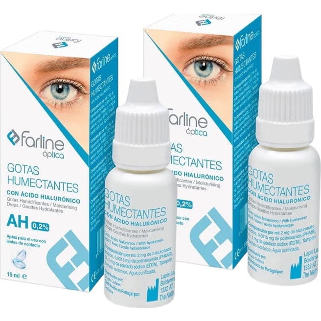 Farline Gotas Humectantes con Ácido Hialurónico 0,2% 2x15 ml