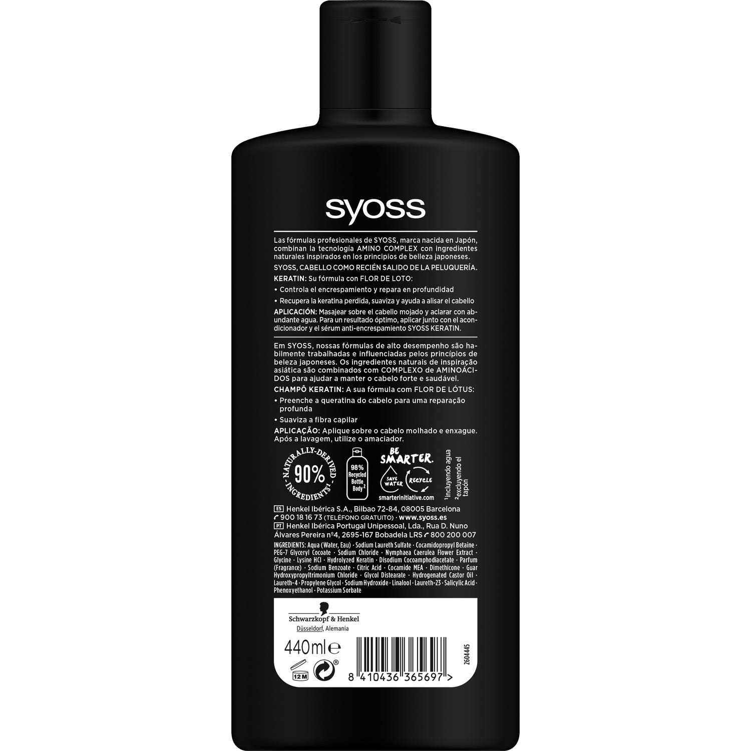Syoss Keratin Champú Cabello Encrespado y Seco 440ml
