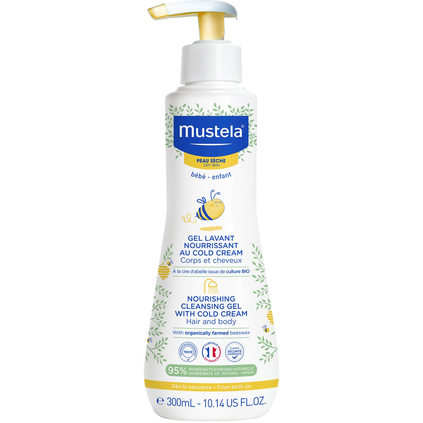 Mustela Gel de Baño Nutritivo al Cold Cream con Cera de Abeja BIO 300ml