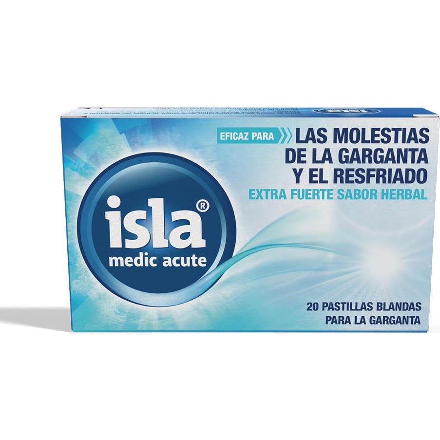 Isla Medic Acute Pastillas Blandas para Garganta Extra Fuerte Herbal 20 pastillas
