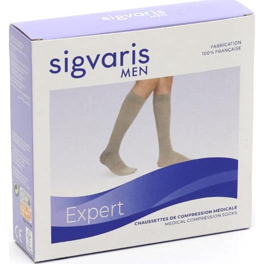 Sigvaris 3 Expert Calcetin Hombre Chrome Normal TM 1 Par