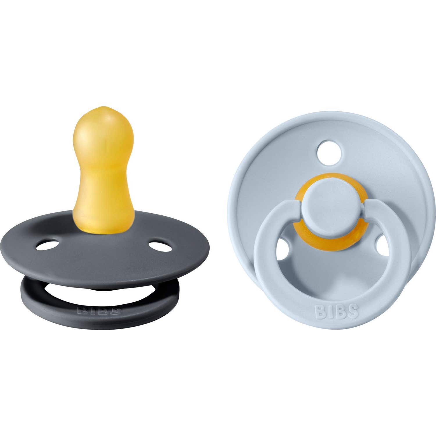 Bibs Chupete Colour Pacifier T1 Iron y Baby Blue 2uds