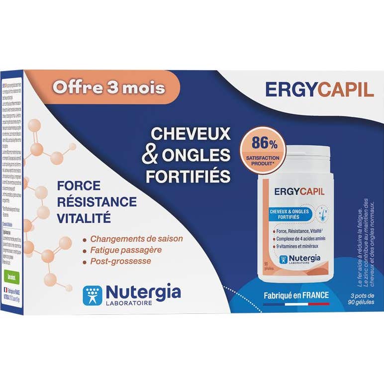 Nutergia Ergycapil Pack Cabello y Uñas Fortificado 3x90caps