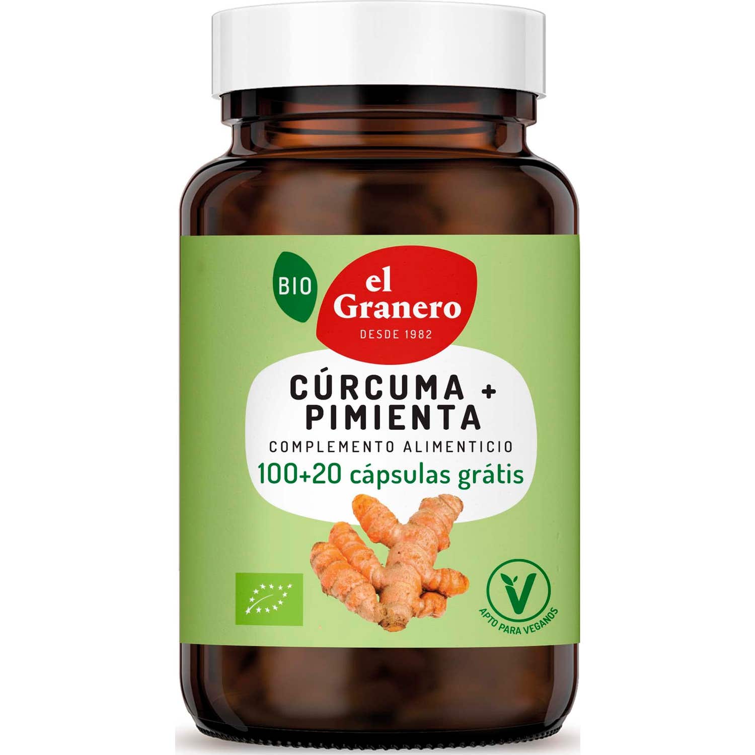 El Granero Cúrcuma + Pimienta Plus Bio 120caps