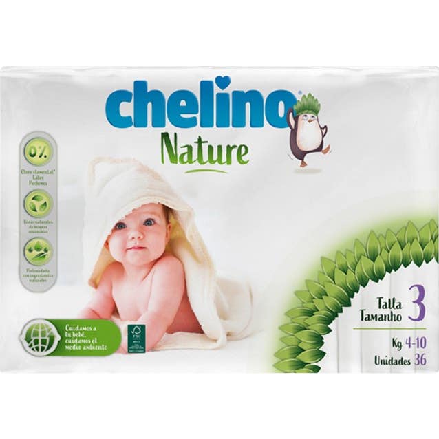 Pañales 4-10 kg Chelino Nature 36 unidades
