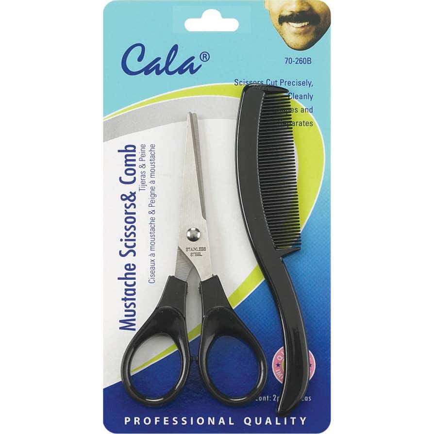 Cala Accesorios Mustache Scissors &Comb