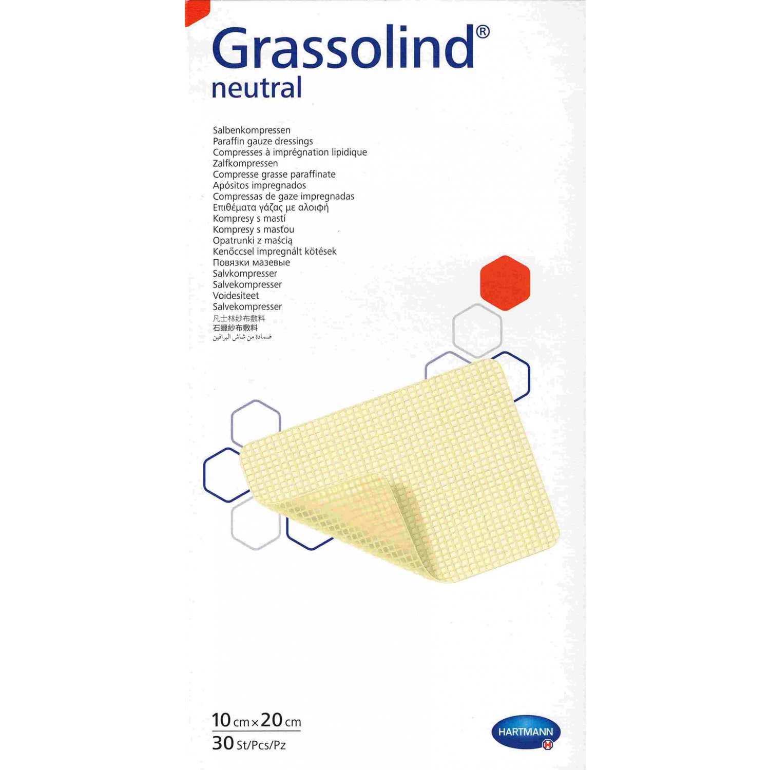 Grassolind Compressa com Vaselina 10x20cm 30 Unidades