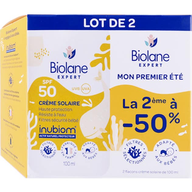 Biolane Expert Crème Solaire Spf50 2 X100 ml