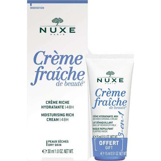 Nuxe Crème Fraîche de Beauté Crema Rica Hidratante 48h 30 ml + 3 en 1 15 ml