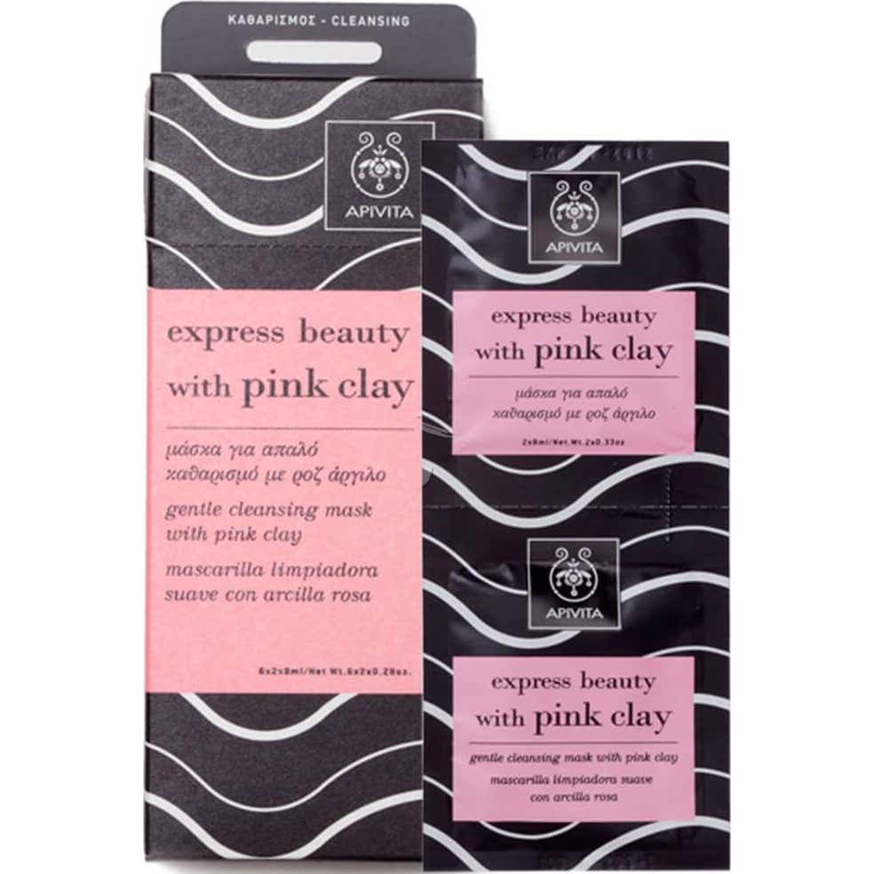 Apivita Express Beauty Mascarilla Limpiadora Arcilla Rosa 2 udsx8 ml