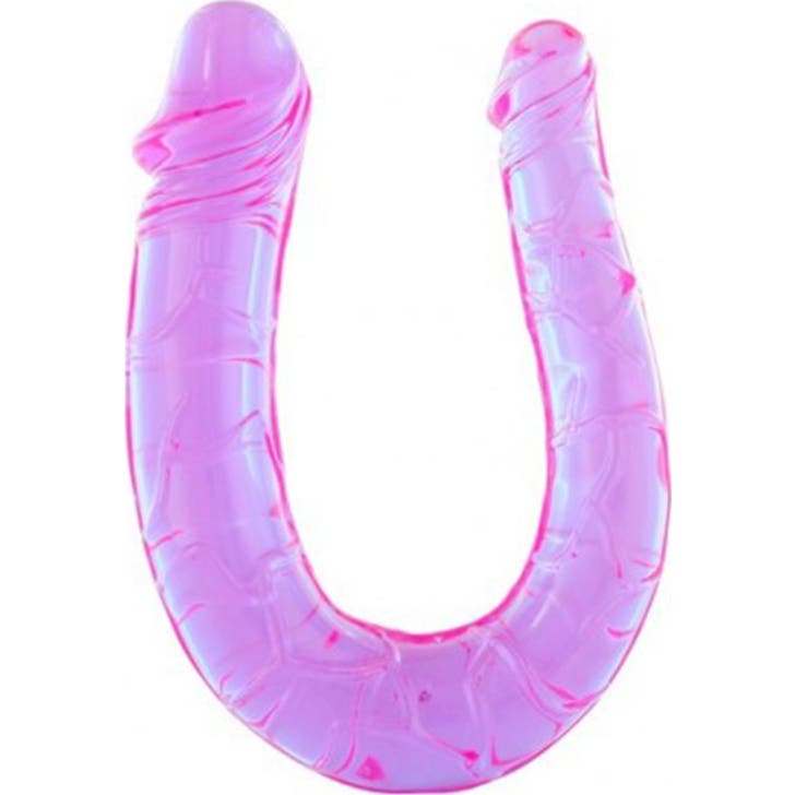 Baile Dildo Doble Gelatina Flexible Púrpura 1ud