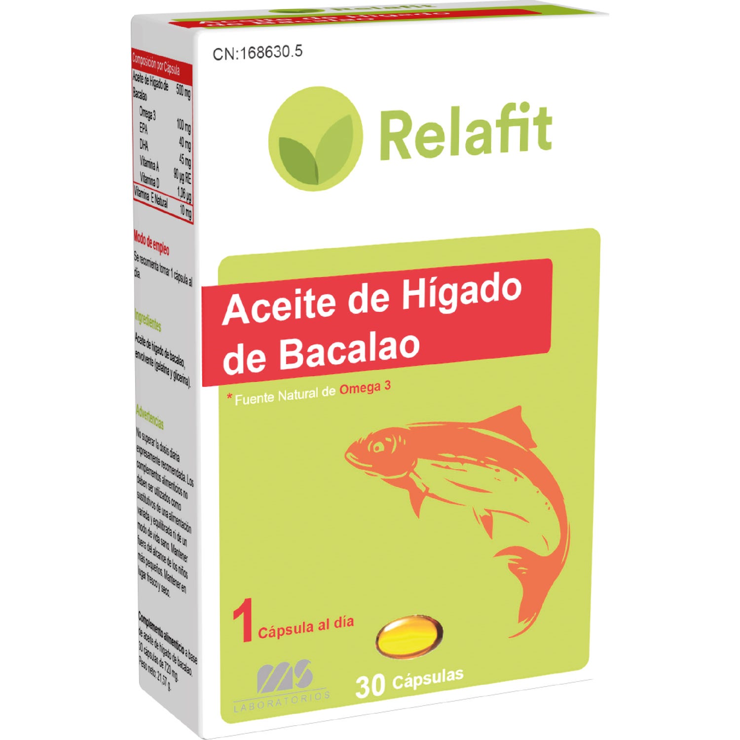 Relafit Aceite de hígado de bacalao 30 perlas