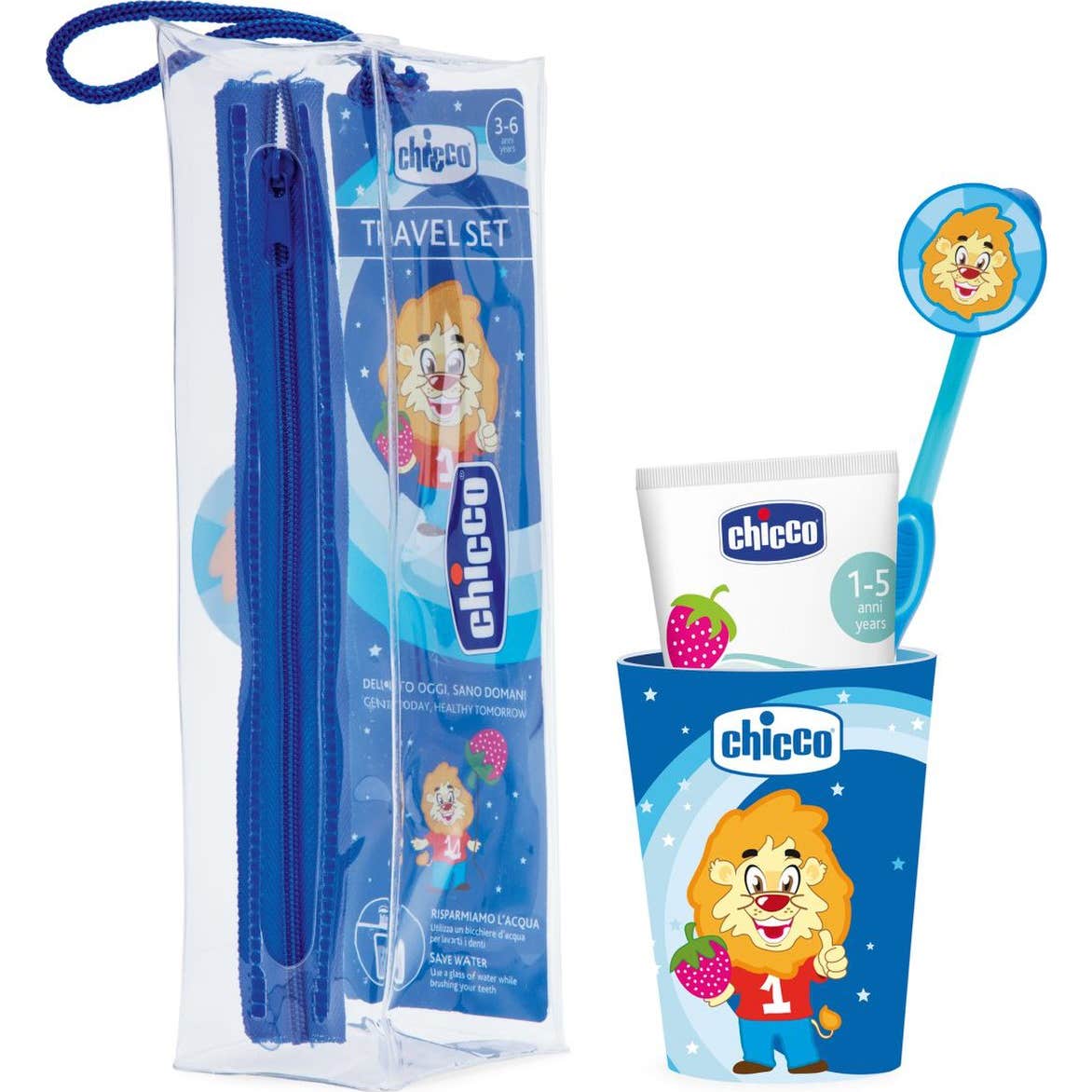 Chicco Pack Cepillo Dental + Dentífrico + Estuche + Vaso